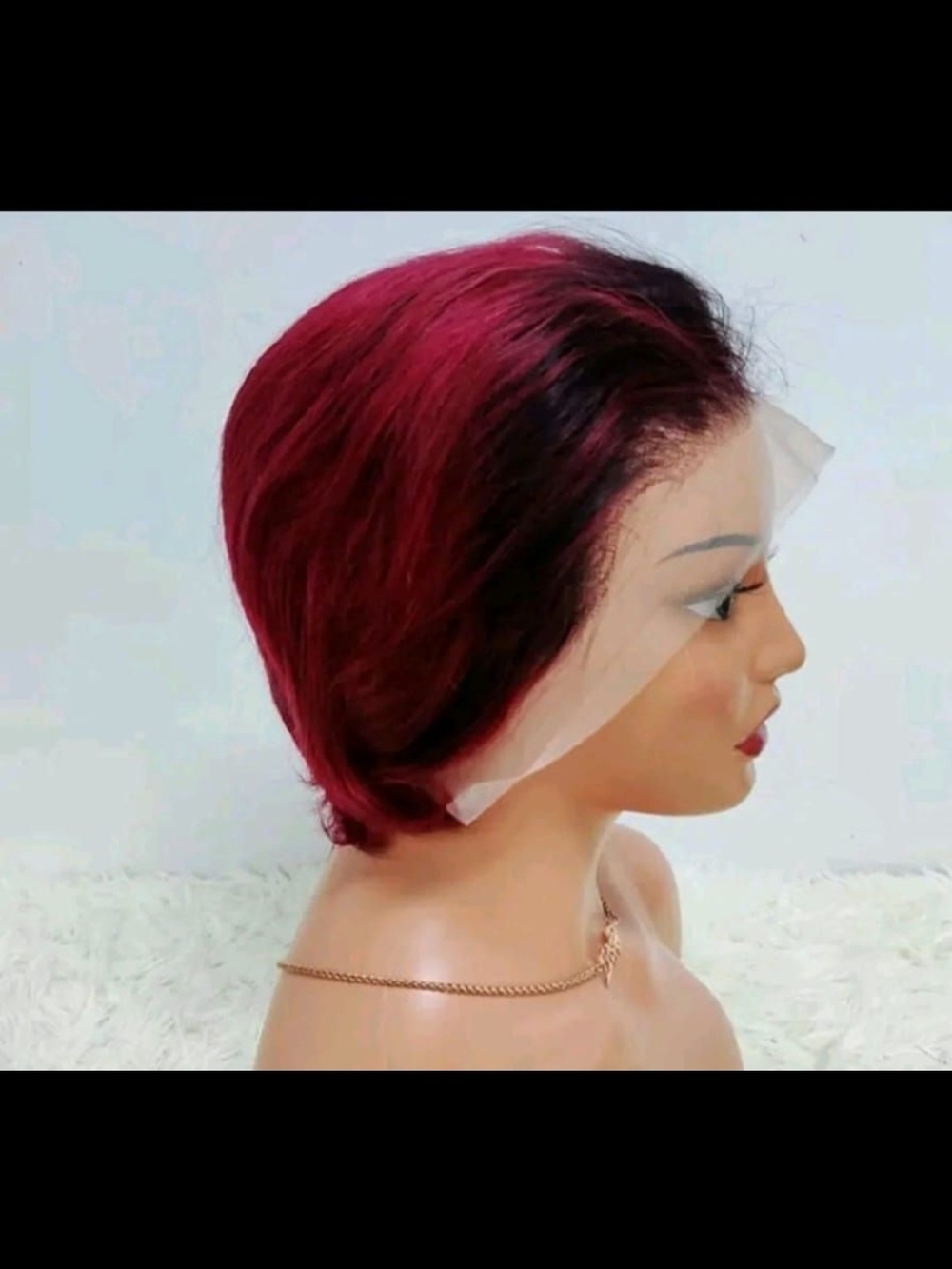 Red Lace Front Short Wig - Vibrant Burgundy Bob